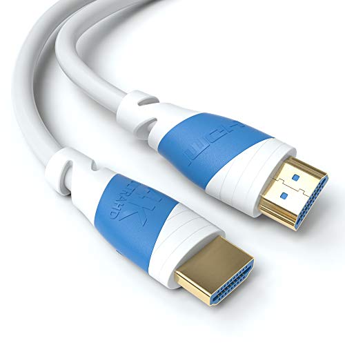 Jamega - 2M Hdmi-Kabel 2.0 A/B Weiß - High Speed Mit Ethernet - Ultra Hd 4K 60Hz 4:4:4 Hdr Hdcp Arc 2160P Cec 3D 1080P Full Hd Dolby Vision 18Gbit S