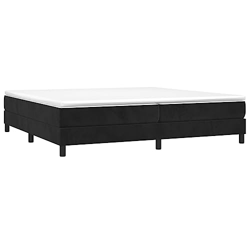 Vidaxl Bettgestell, Polsterbett Bett Für Schlafzimmer, Bettrahmen Mit Lattenrost Stützbeinen, Schlafzimmerbett Doppelbett, Schwarz 200X200Cm Samt