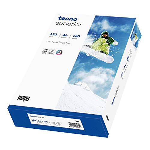 Inapa Drucker-/ Kopierpapier Tecno Superior: 120 G/M², A4, 250 Blatt, Hochweiß