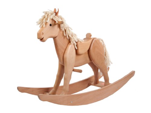 Helga Kreft 50033 Schaukelpferd Holz Jolly, Haflinger-Schaukeltier, Ab 12 Monates, Sitzhöhe: 48 Cm, Bis 100Kg, Handarbeit Made In Germany