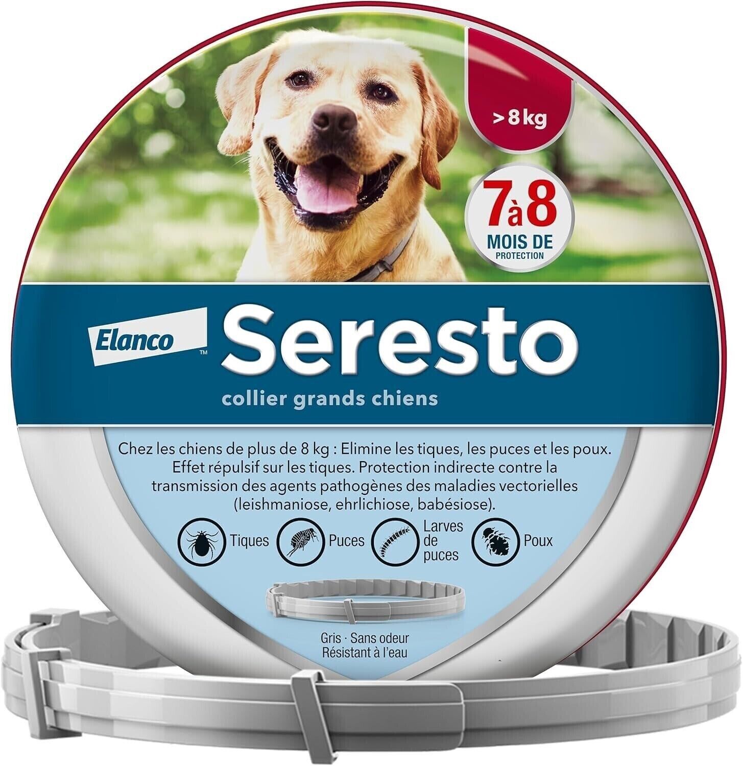 Seresto Collier Grand Chien – Collier anti puces et anti tiques neuf sans boite