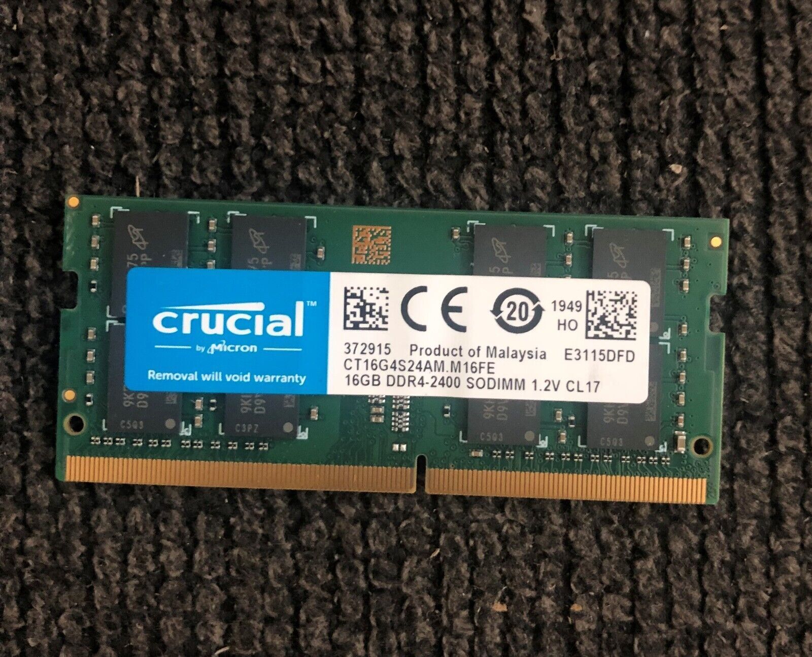 Mémoire Crucial 16 Go DDR4-2400 SODIMM Non-ECC CT16G4S24AM Pour Mac