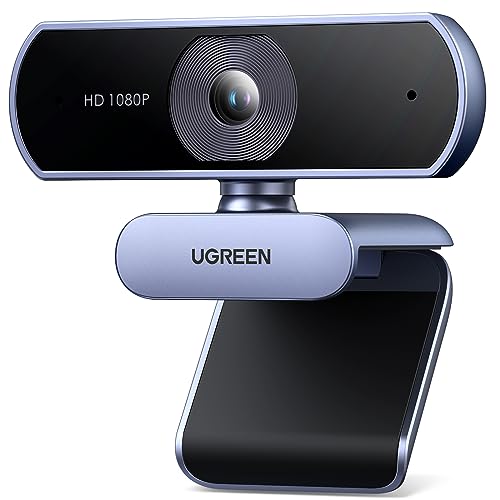 Ugreen Webcam Full Hd 1080P 30Fps Caméra Usb Pc Deux Micro Antibruit Intégré 360 Degrés Rotation Plug Play Sous Windows Macos Linux Supporte Youtube S