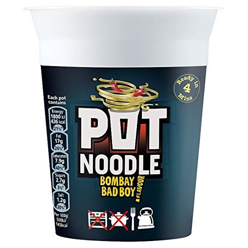 Pot Noodle - Nouilles Instantanées Bombay Bad Boy - Au Curry Épicé - Lot De 4 Boîtes De 90 G