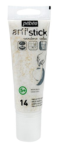 Arti'Stick Repositionable Window Paint 75Ml - Gold Sparkles By Pebeo