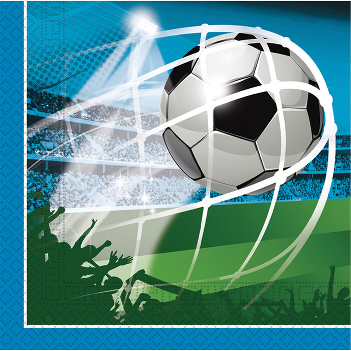 Servietten Football Party 33 x 33 cm 20 Stück blau