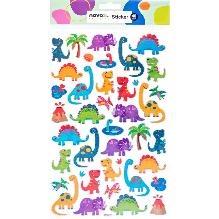 NOVOOO Lasersticker Dinos über 35 Sticker bunt
