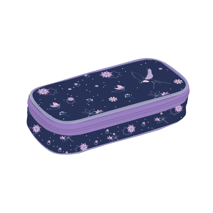 OXYBAG Pennalbox Jumbo Go Blumen 23 x 12,5 x 6 cm violett