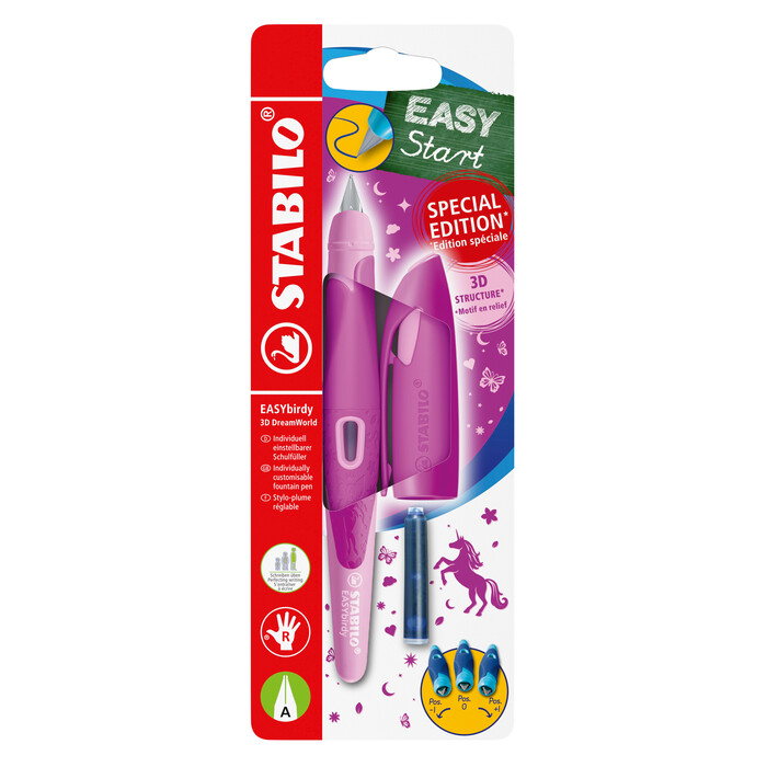 STABILO Füllhalter EASYbirdy 3D DreamWorld für Rechtshänder Feder A pink