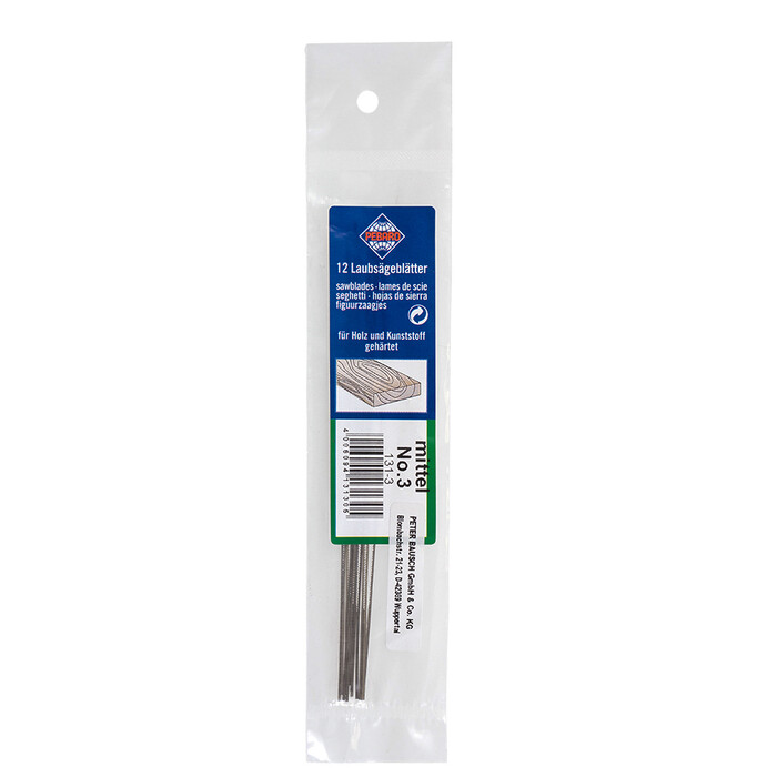 PEBARO Laubsägeblätter Nr. 3 mittel 130 mm 12 Stück