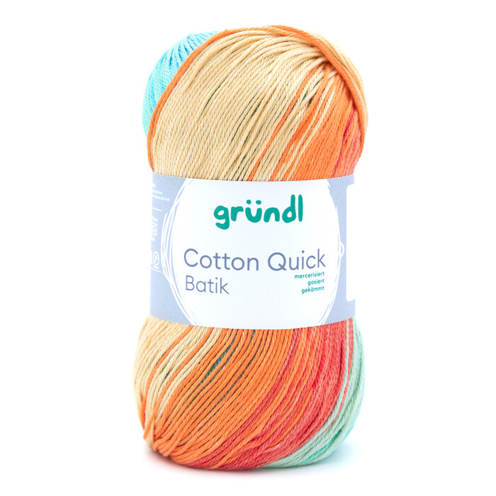 GRÜNDL Wolle Cotton Quick Batik hellblau/grün/mais/orange