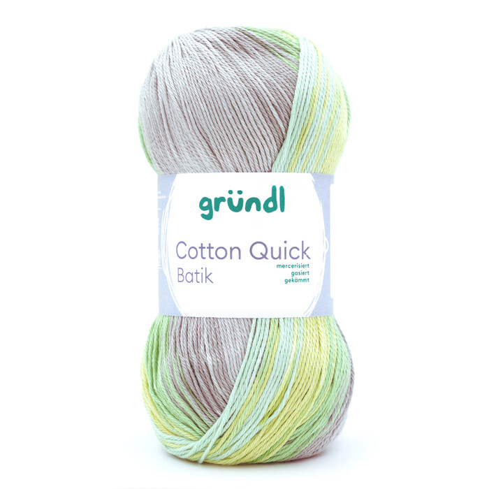 GRÜNDL Wolle Cotton Quick Batik natur/türkis/gelb/grün