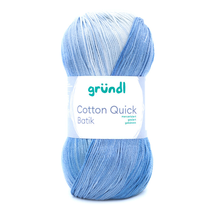 GRÜNDL Wolle Cotton Quick Batik hellblau/mittelblau/dunkelblau