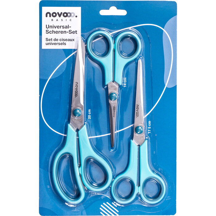 NOVOOO Basic Universal-Scheren-Set 3 Stück schwarz/blau