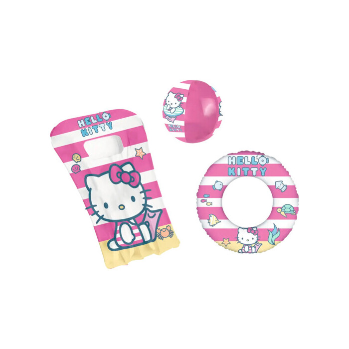 Strand-Set Helly Kitty 3-teilig rosa/weiß