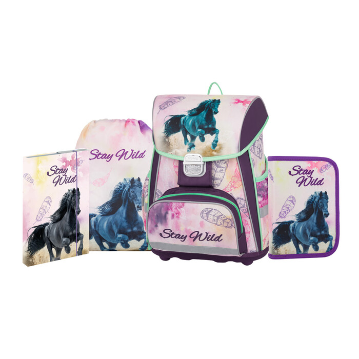 Schultaschen-Set Premium One Pferd 4-teilig rosa