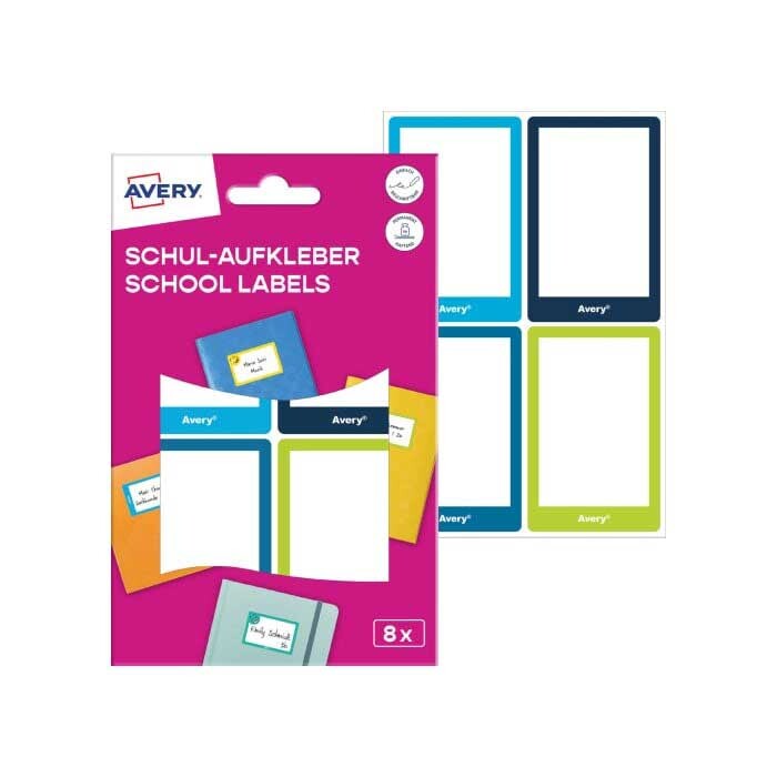 AVERY ZWECKFORM Schul-Aufkleber 8 Etiketten 2 Bögen