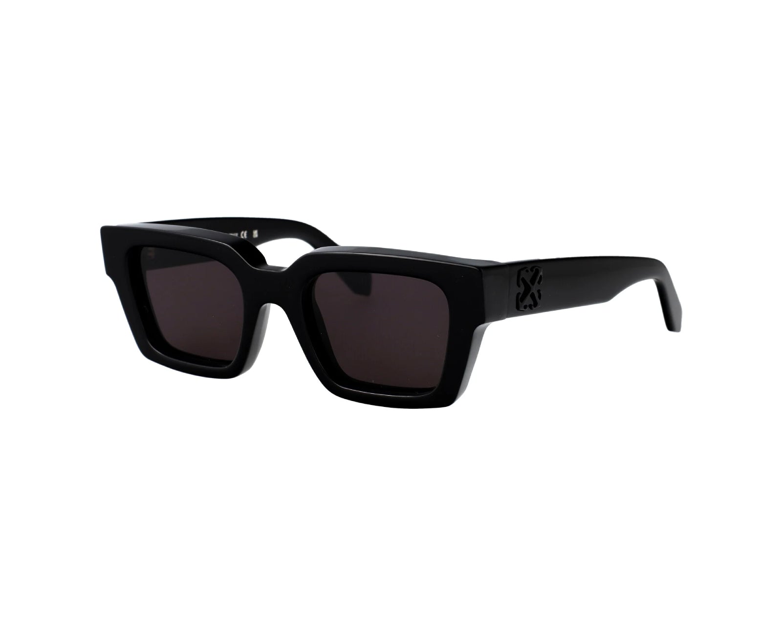 Off-White Unisex Oeri126 Virgil 1307 Black Logo Black Occhiali Da Sole Acetato Nero Grigio Squadrata Normale