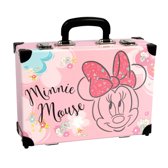 Handarbeitskoffer Minnie Mouse aus Hartkarton 33 x 23 x 10 cm rosa