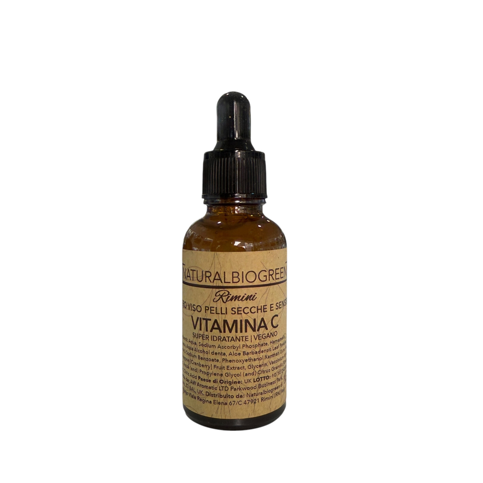 Naturalbiogreen Siero Viso VITAMINA C Per Pelli Secche e Sensibili Vegan 30 ml