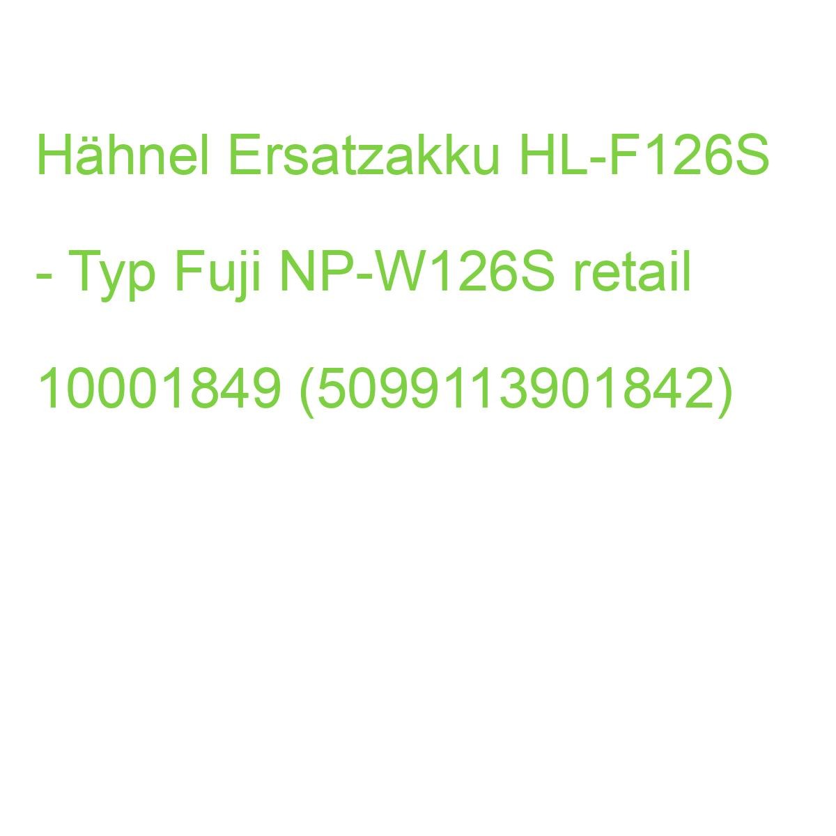 Hähnel Ersatzakku HL-F126S - Typ Fuji NP-W126S retail 10001849 (5099113901842)