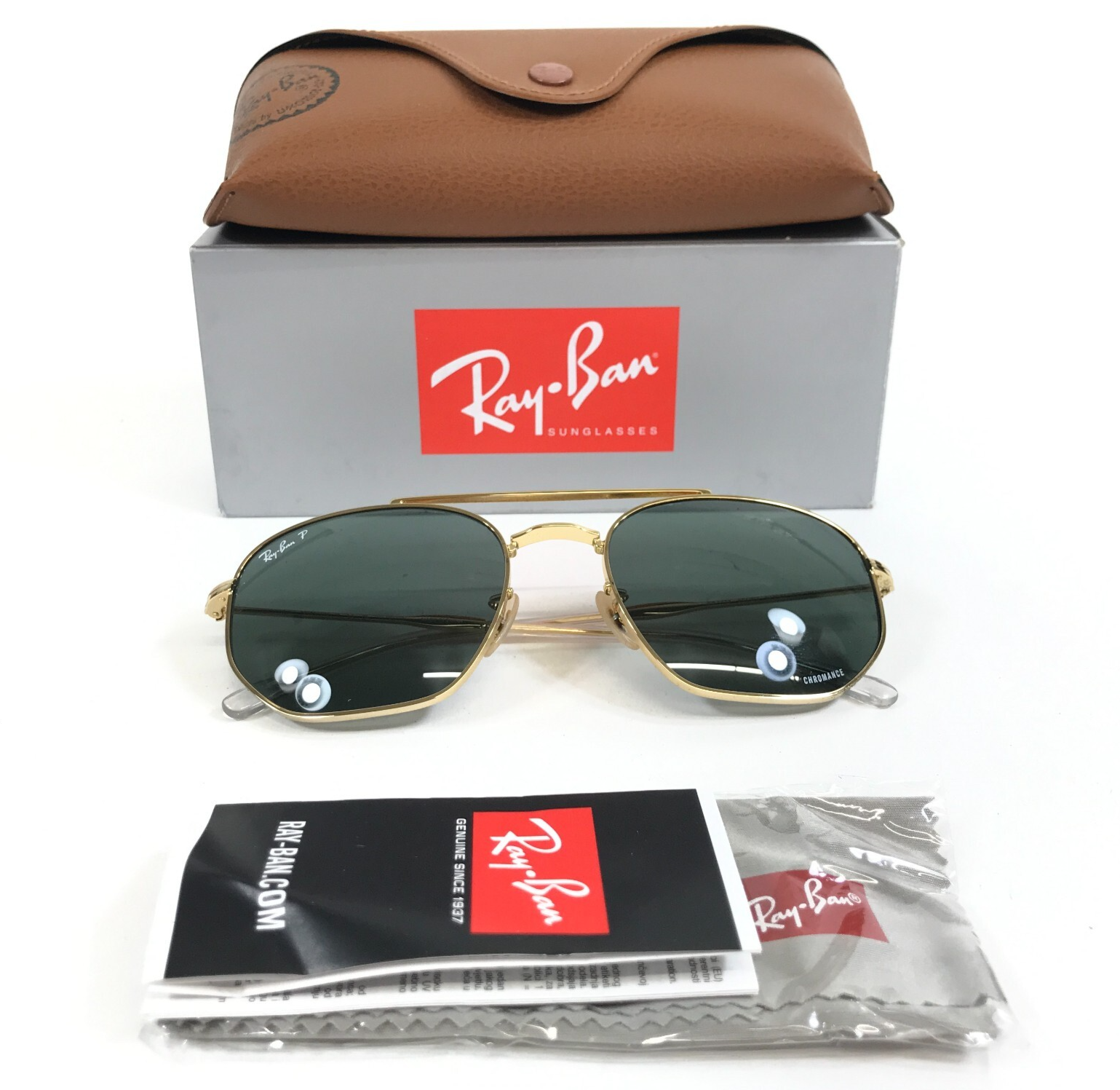 Ray-Ban Sonnenbrille RB3707 001/O9 Arista Gold Mit Grau Polarisiert Chromance