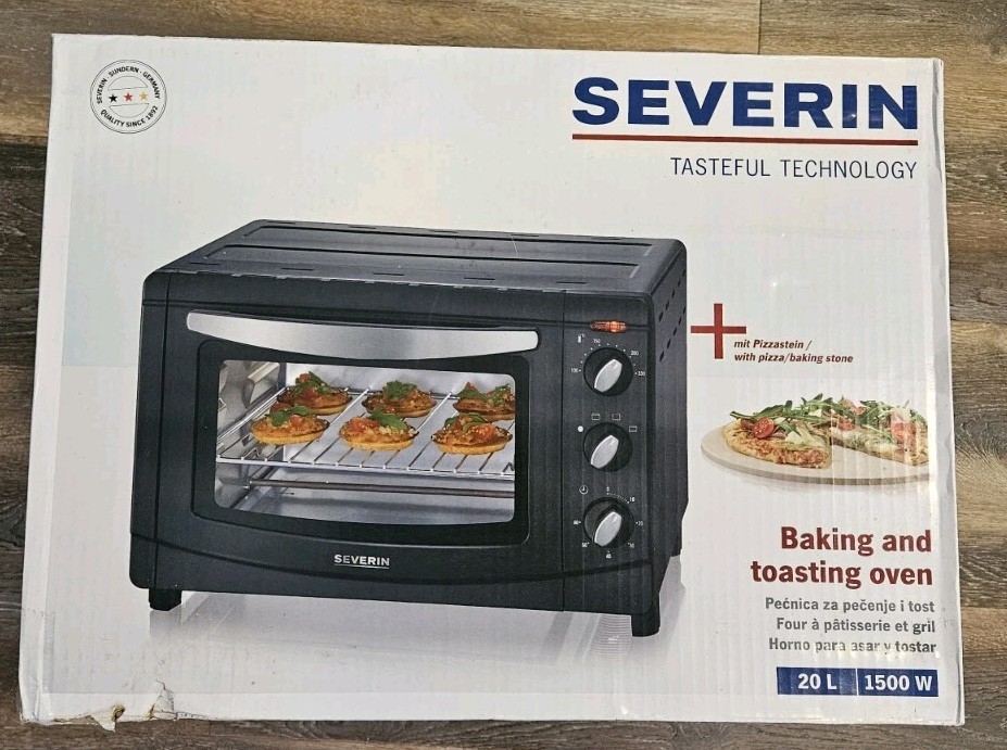 Mini Backofen Severin TO9560  20l Pizzastein Grillrost 1500W Backofen Toastofen