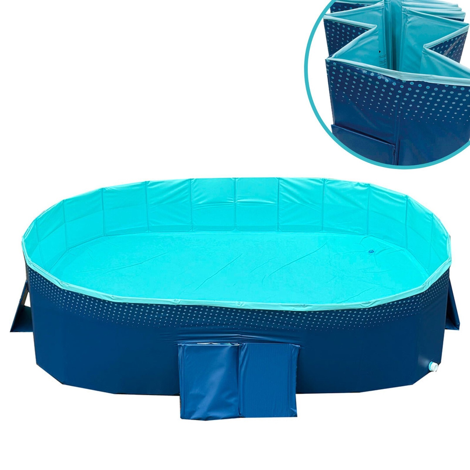 600L Planschbecken Foldable Pool Faltbarer Pool Blau 137x210x50 cm