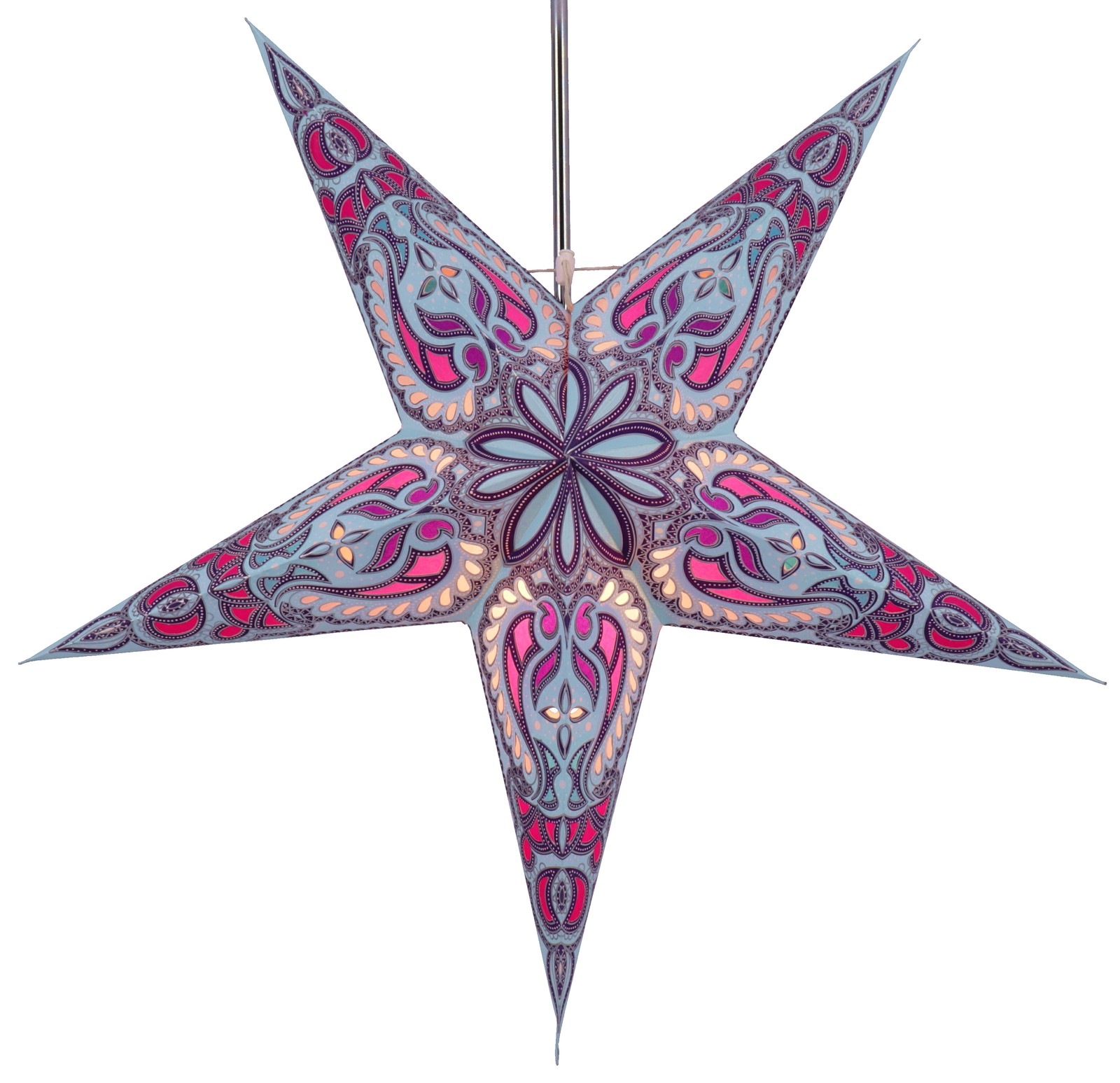 Faltbarer Advents Leucht Papierstern, Weihnachtsstern 60 cm - Alaska violett