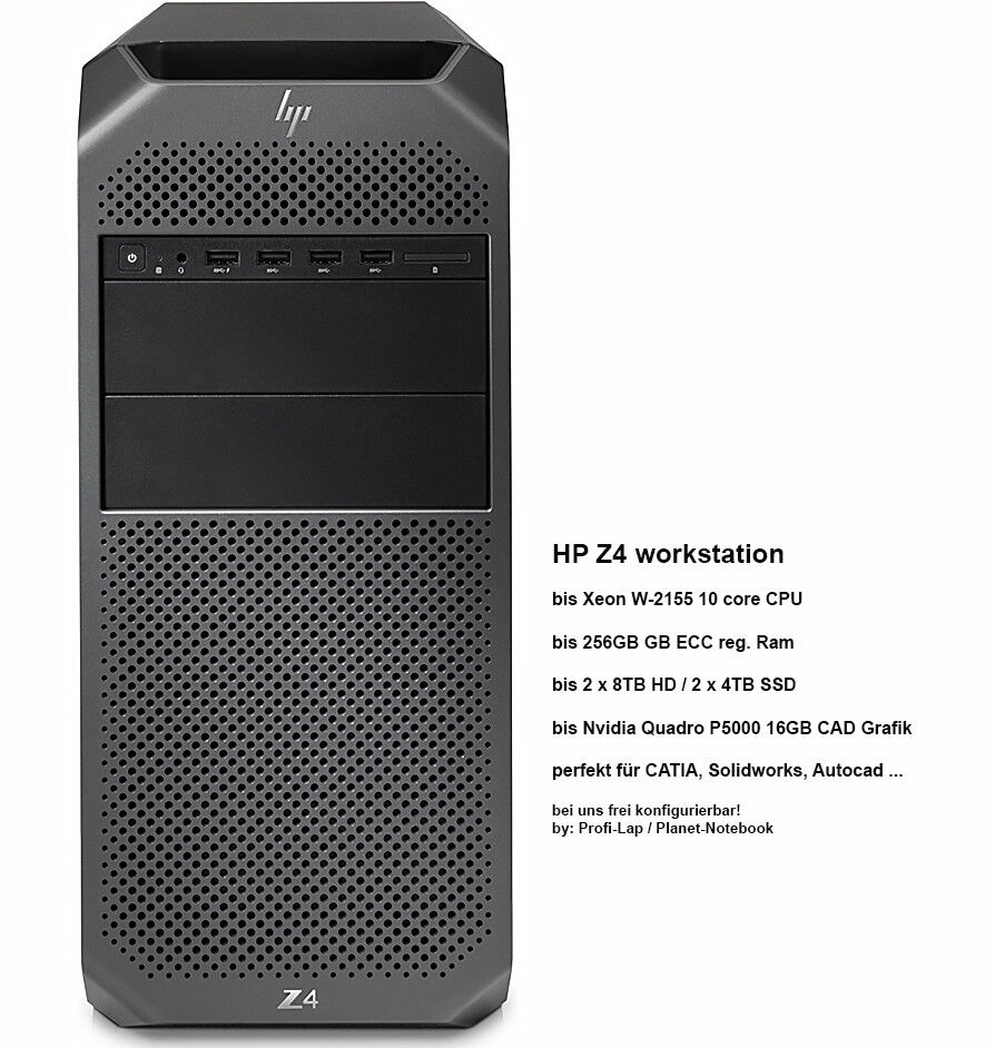 HP Z4 Tower 2WU66EA#ABD Xeon W-2133 6x3,6 16GB 512GB-SSD DVDRW Neu Re/MWSt.