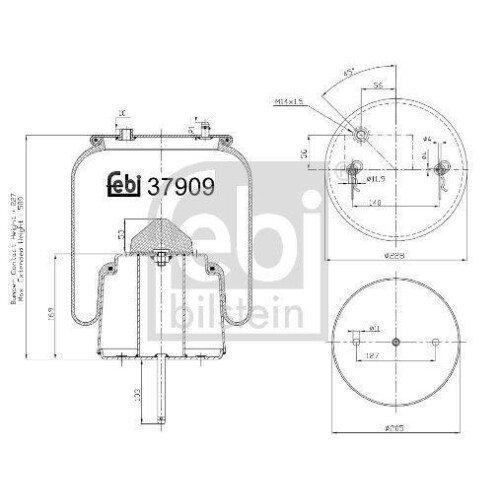 37909 Luftfederbalg FEBI BILSTEIN geeignet für SCANIA