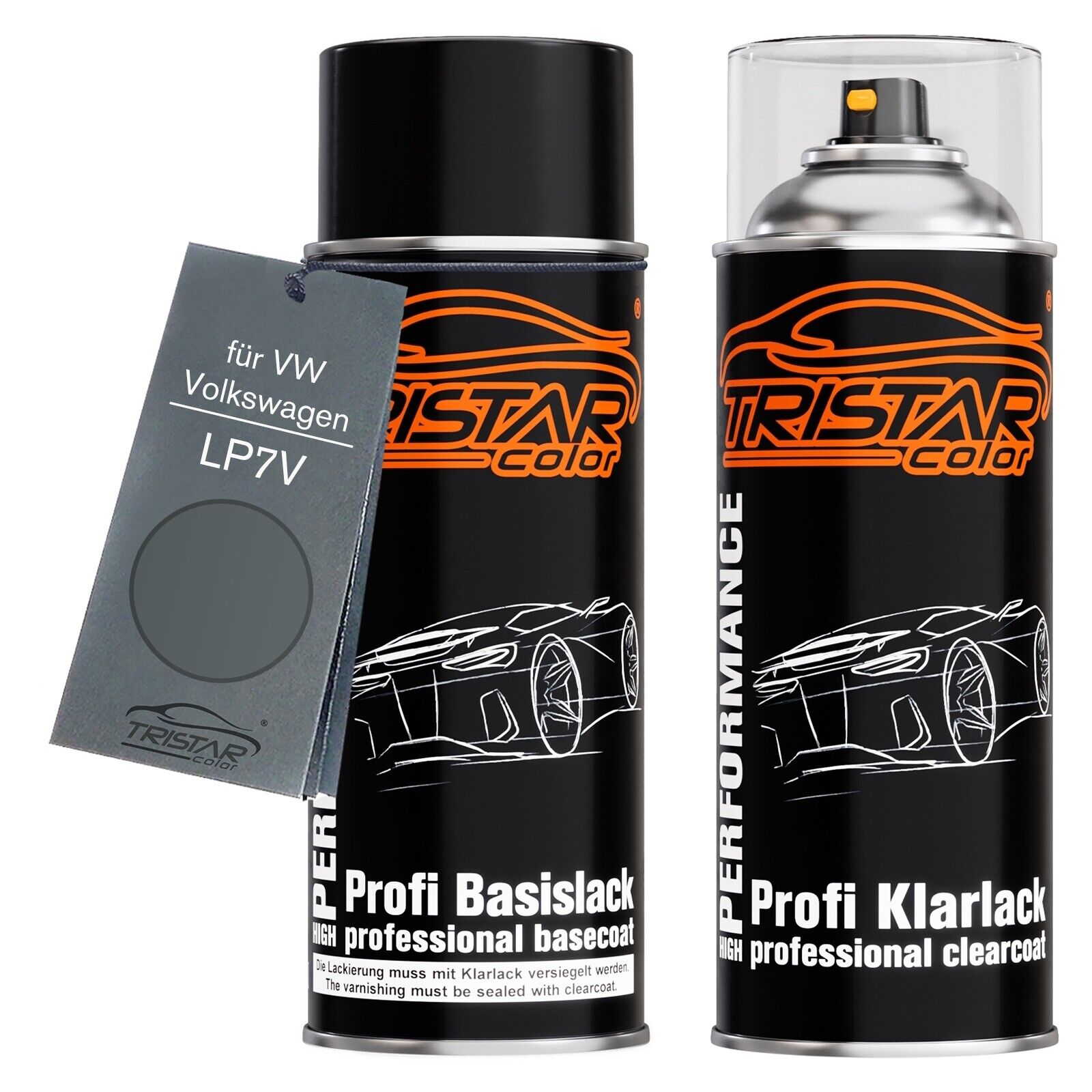 Autolack Spraydosen Set für VW Volkswagen LP7V Atlasgrau Metallic Basis Klarlack