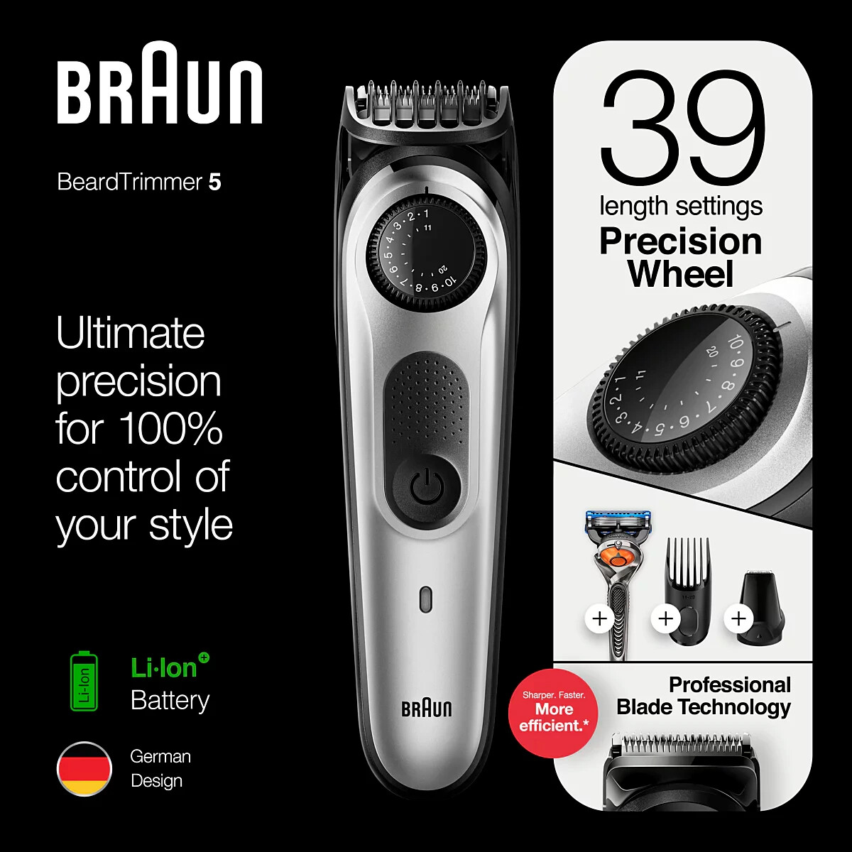 BRAUN - Tondeuse Barbe BT5260 Gris - BearTrimmer 5