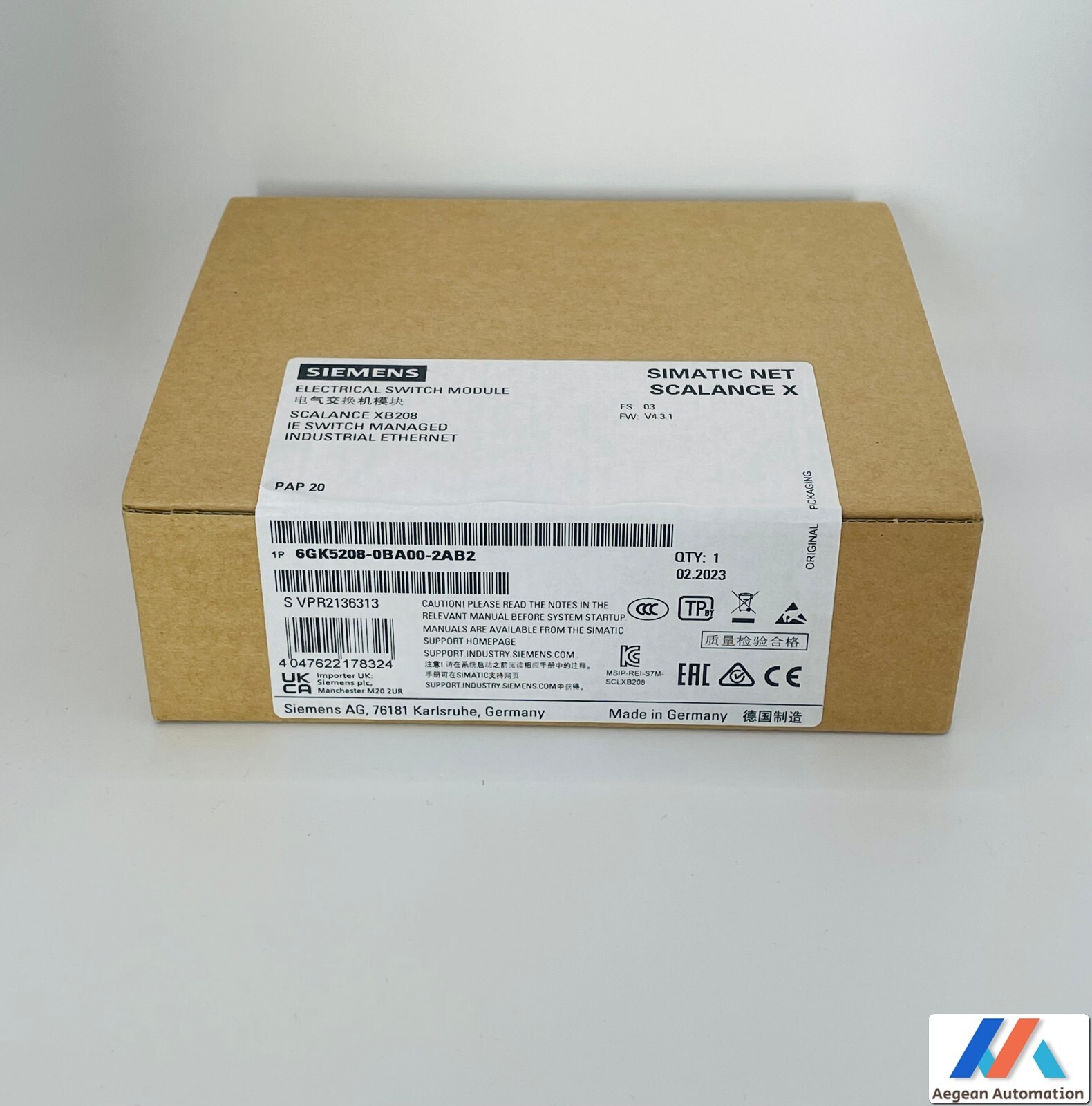 Siemens Simatic 6GK5208-0BA00-2AC2 Scalance XC208 6GK5 208-0BA00-2AC2 NEW SEALED