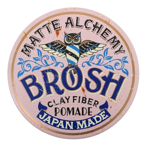 Brosh Pomade Aus Tonfaser Mit Mittlerem Halt Und Mattem Finish, Leichte Paste, Zum Kämmen Auf Wasserbasis, Für Männer, 113 G, Rosa
