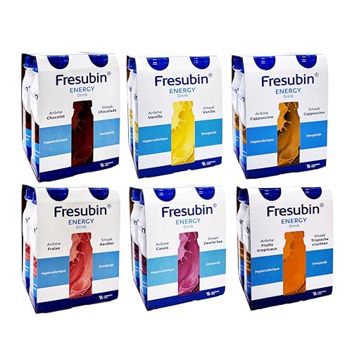 Fresubin Energy Drink - Mischkarton Hochkalorische Trinknahrung Von Fresenius Kabi In 6 Geschmacksrichtungen, 300 Kcal Pro Flasche (200 Ml (24Er Pack)
