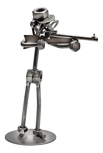 Steemo Schraubenmännchen Sportschütze Gewehr-Schütze Deko-Geschenk 13X7X18 Cm