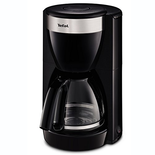 Tefal Cm1808 Deflini Plus Glas-Kaffeemaschine Mit Edelstahlelementen | 10-15 Tassen | 1000 W | Schwarz