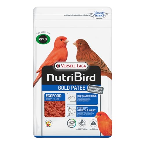Versele-Laga Nutribird Gold Patee Kanarien Rot | 5 Kg | Gebrauchsfertiges Eifutter Für Kanarien, Einheimische Vögel & Exoten | Mit 100% Natürlichem Ho