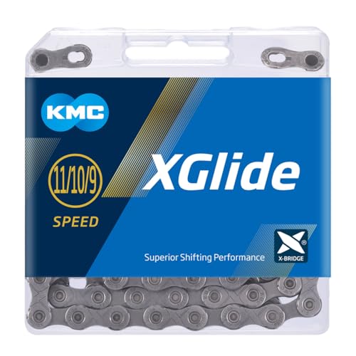 Kmc Kette Xglide 9, 10 Und 11 Gänge, Metall, Doppelt, 118 Glieder, Grau