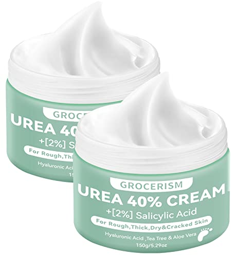 2 Paquets Crème À L'Urée 40% Pour Les Pieds Avec Plus De 2% D'Acide Salicylique | Pieds Et Mains | Acide Hyaluronique, Arbre À Thé, Aloe Vera | Hydrat