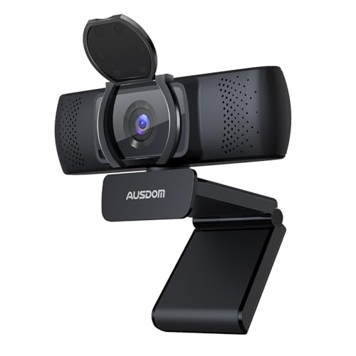 Ausdom Business Webcam Pour Pc, Af640 Full Hd 1080P/30Ips Appels Vidéo, Autofocus Web Caméra Avec Microphone, Vue Grand Angle 90° Pour Ordinateur, Fon