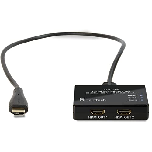 Feintech Vsp01204 Répartiteur Hdmi Splitter 1X2 Ultra-Hd 4K 60 Hz Hdr Avec Scaler