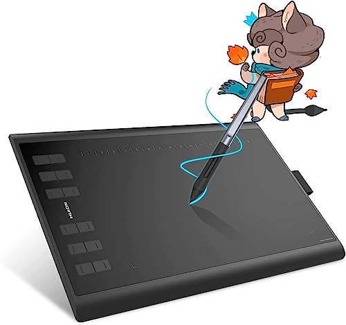 Huion Inspiroy H1060P Tablette Graphique, Tablette De Dessin Professionnelle 10 X 6,25 Pouces, Stylet Sans Pile, Idéal Pour La Peinture, L'Édition, Le