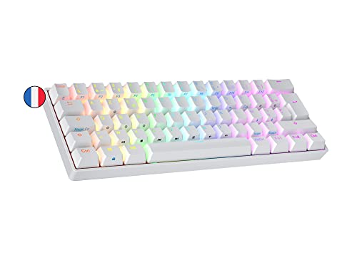 Ranked S60 Supernova Clavier Mécanique De Jeu 60% | Hot Swap Gaming Keyboard | 62 Touches Programmables | Rgb Led | Mac, Pc Windows | Azerty Français 