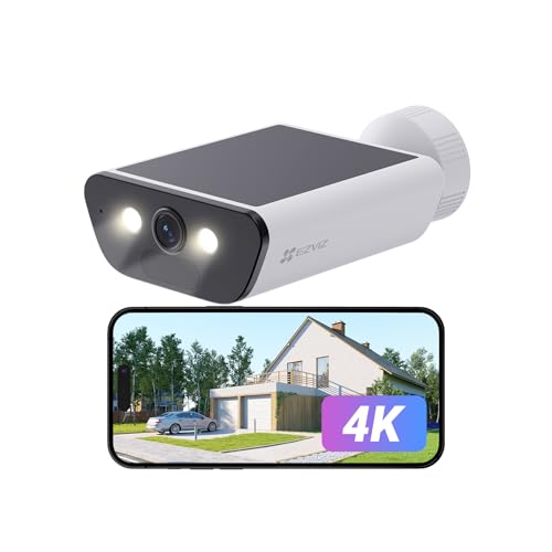 Ezviz Cb5 4K Camera Surveillance Wifi Exterieure Sans Fil À Batterie, Camera Solaire Exterieur, Vision Nocturne En Couleure, Détection De Forme Humain