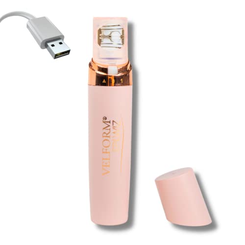 Velform Epilwiz, Épilateur Facial Rechargeable, Câble Usb, Système D'Épilation Avancé Avec Lumière Led, Tête Plaquée Or 18 Carats, Tous Types De Peau 