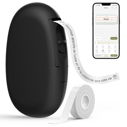 Supvan E10 Etiqueteuse Inclut Étiquettes Autocollantes Imperméables, Smart App Avec 40+ Polices, 150+ Modèles Et 700+ Icônes, Idéale Pour La Maison, L