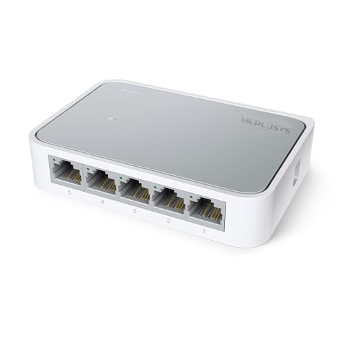 Mercusys Hub Ethernet De Bureau 5 Ports 10/100 Mbps, Répartiteur Ethernet, Plug & Play, Aucune Configuration Requise