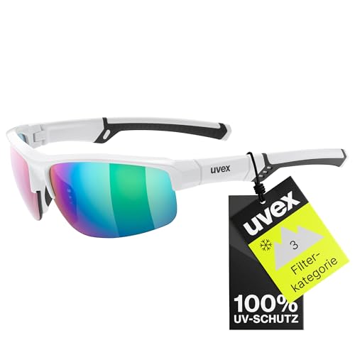 Uvex Sportstyle 226 - Lunettes De Sport Pour Hommes Et Femmes - Effet Miroir - Confort Et Maintien Parfait Sans Points De Pression - White/Green - One
